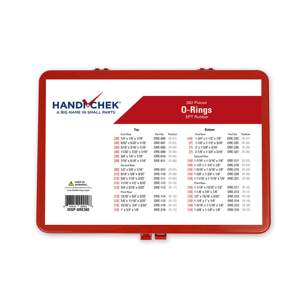 Handi-Chek O-Ring EPT Rubber Assort 382pc DISP-ORE382